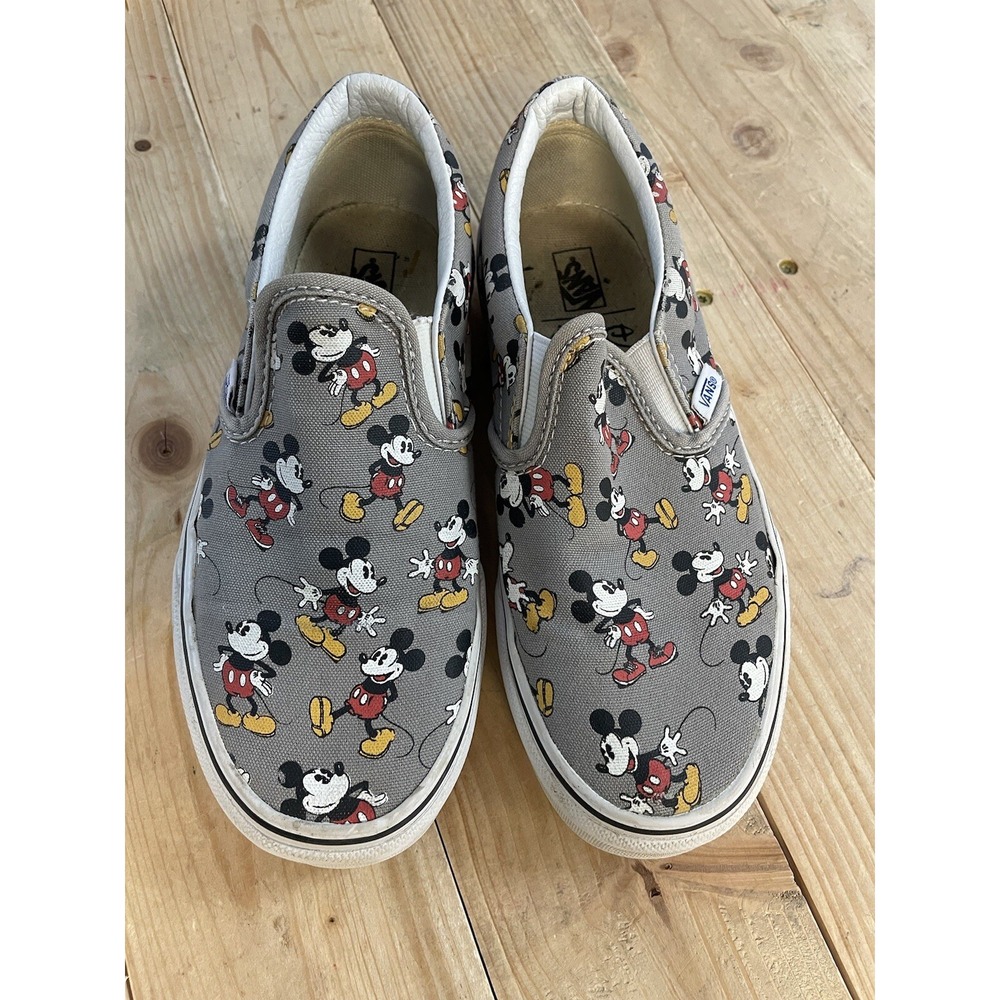 VANS Disney Classic Slip On Shoes Mickey Mouse Youth Kid US Size 3.5
